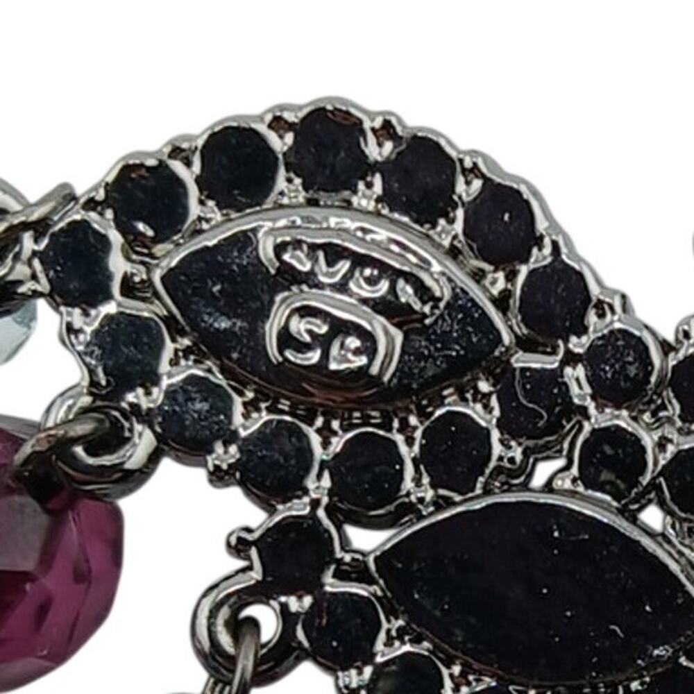 Avon Silvertone Peacock Rhinestone And Beaded Dangle Brooch Timeless Elegant - Picture 6 of 6